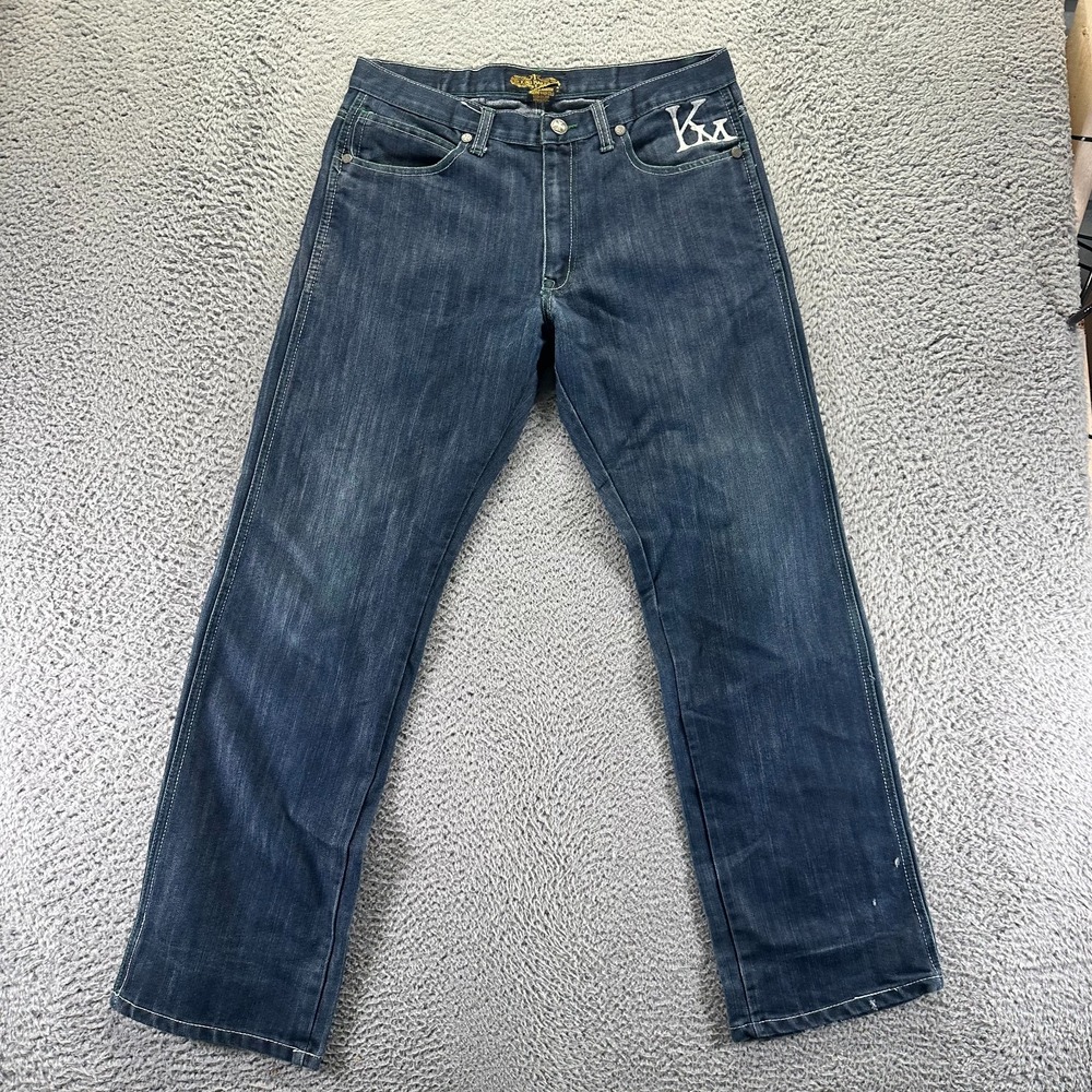 Vintage King Maker Jeans Mens 36x33 Blue Cotton Denim Straight Baggy Workwear